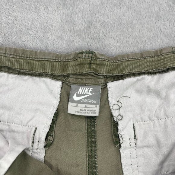 Vintage Nike Sportswear Cargo Shorts Mens Medium Green Distressed Drawstring - Picture 5 of 13